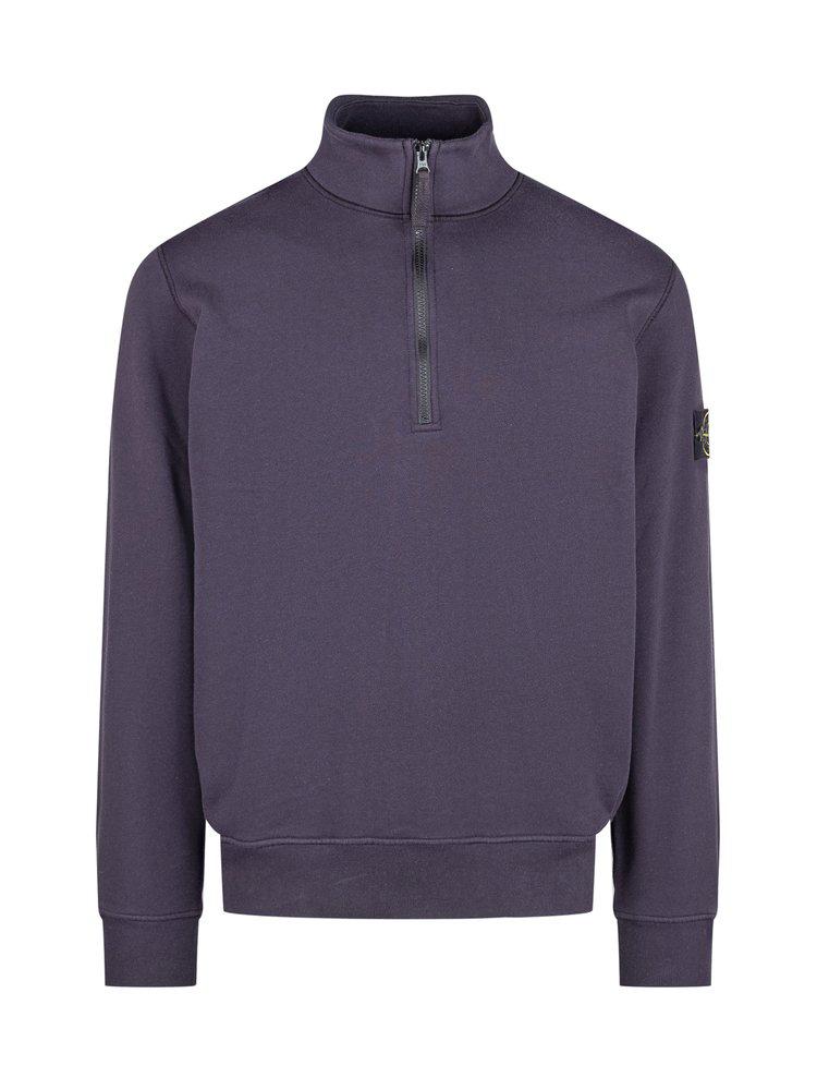Stone Island Stone Island Logo-Patch Half-Zip Sweatshirt