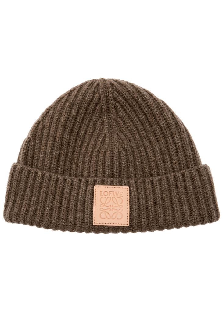 Loewe Logo ribbed cashmere beanie