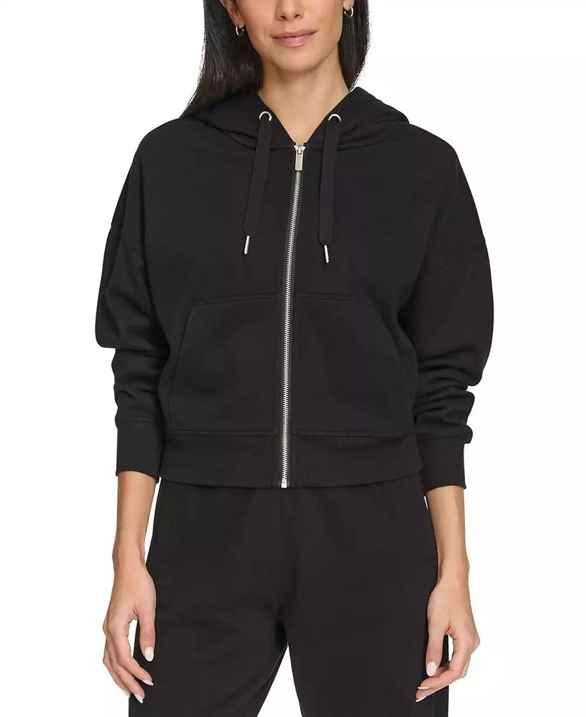 Calvin Klein Women
s Fleece Crop Zip-Front Long-Sleeve Hoodie
