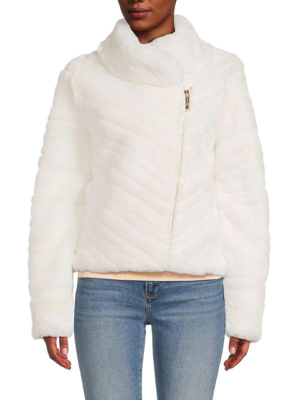 BELLE FARE Faux Fur Moto Jacket