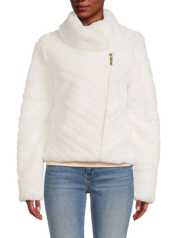 BELLE FARE Faux Fur Moto Jacket 1