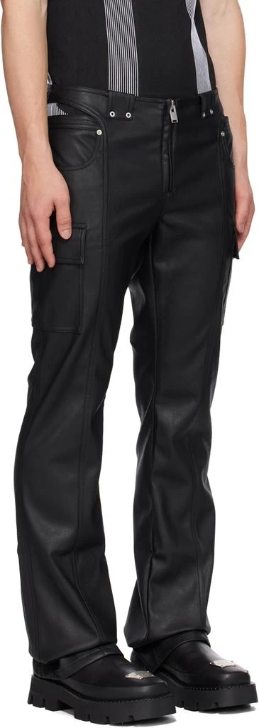 Misbhv Black Cutout Faux-Leather Cargo Pants 2