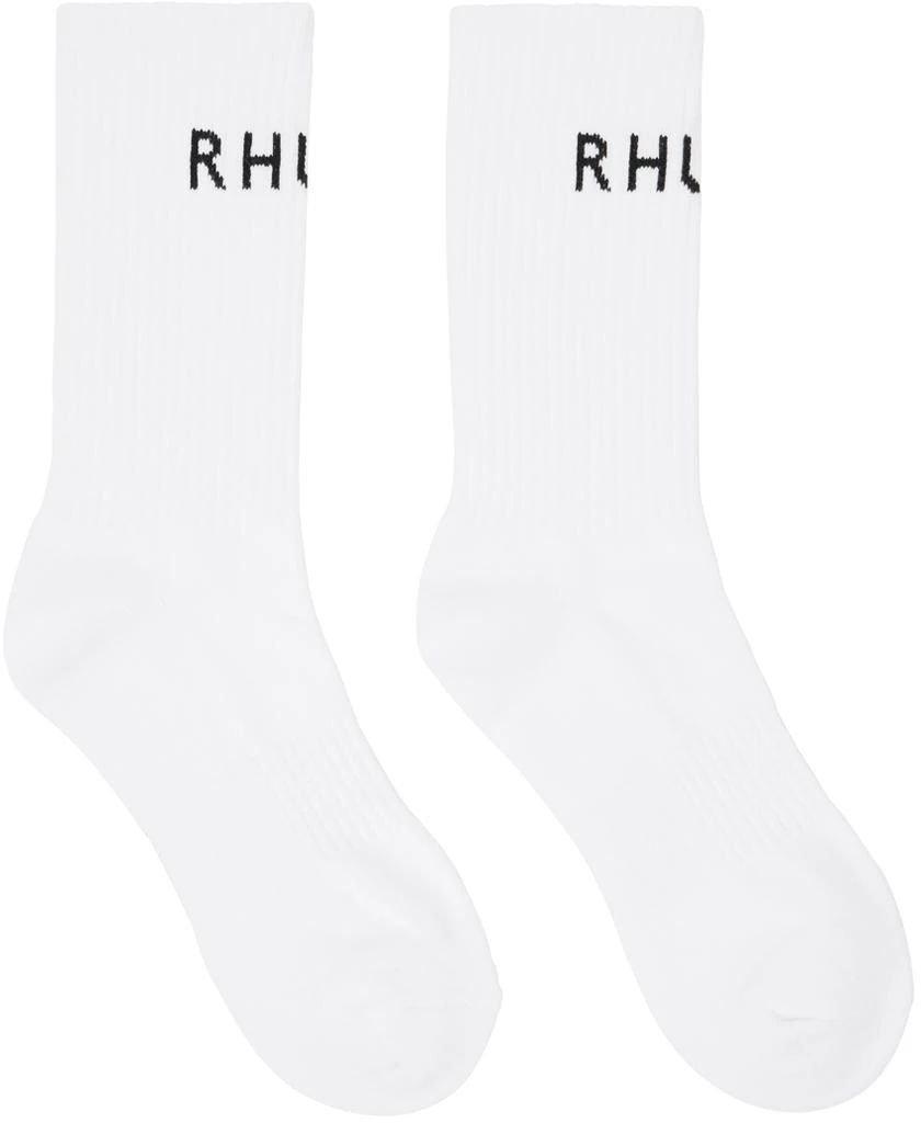 Rhude White Classic Logo Socks 1