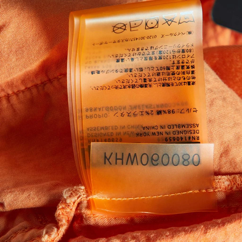 Kith Kith Orange Seersucker Cotton Elasticized Waist Shorts S 6