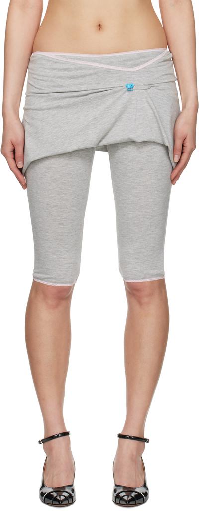 Ashley Williams Gray Nappy Pin Shorts