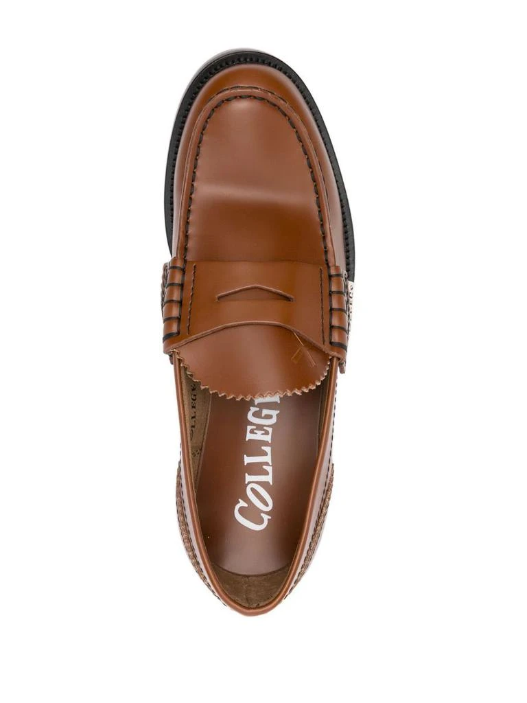College College Logo-Patch Leather Loafers 4
