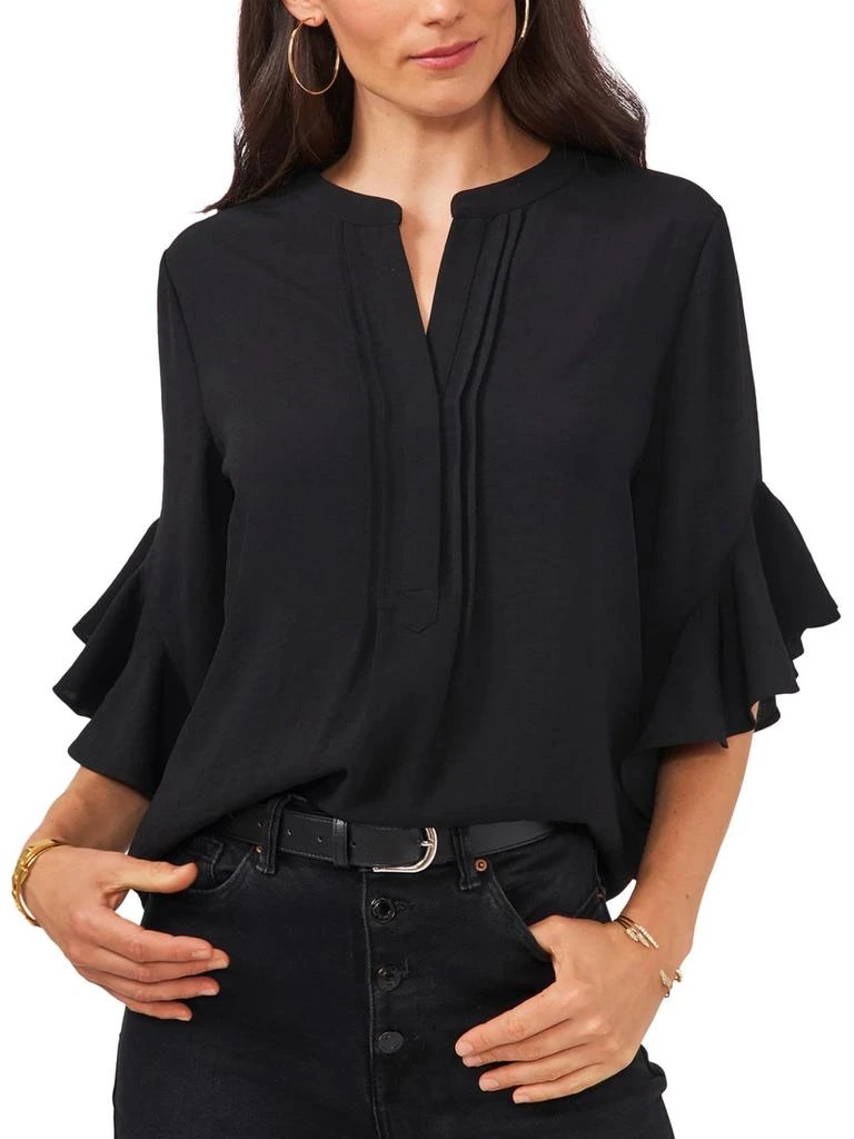 Vince Camuto Womens Ruffle Sleeve Split Neck Blouse 9