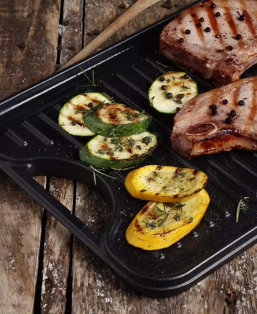 Victoria Cast Iron Large Reversible 18.5" x 10" Rectangular Griddle 7