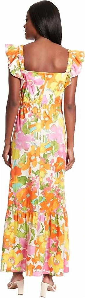 Ruffle Sleeve Square Neck Maxi Dress In Ivory/pink  On Sale Now with Up to  53% Off | Discover Exclusive Deals & Savings at BeyondStyle  Authentic London  Times women|clothing|dresses with Limited-Time