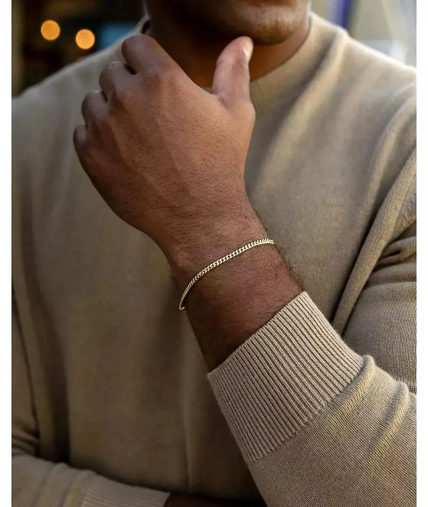 Vincero Men
s 3mm Curb Chain Bracelet in 14k Gold-Plated Sterling Silver 8" 3