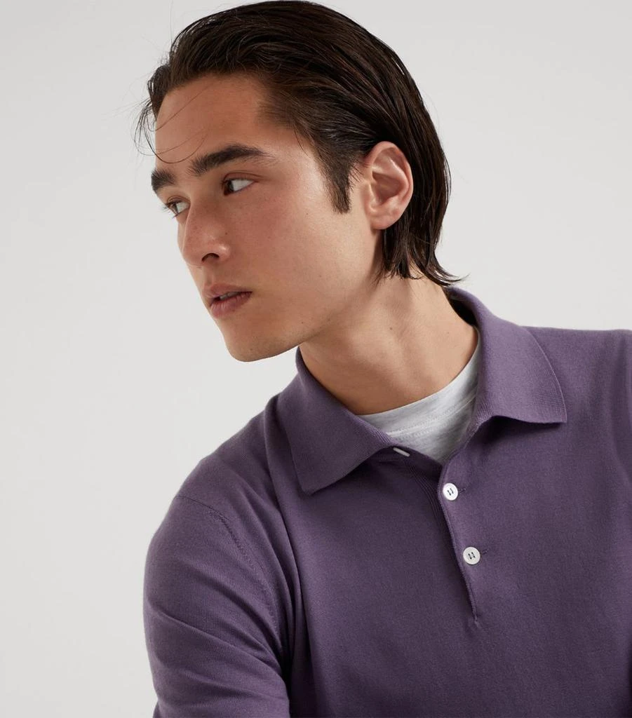Brunello Cucinelli Wool Long-Sleeve Polo Shirt 6