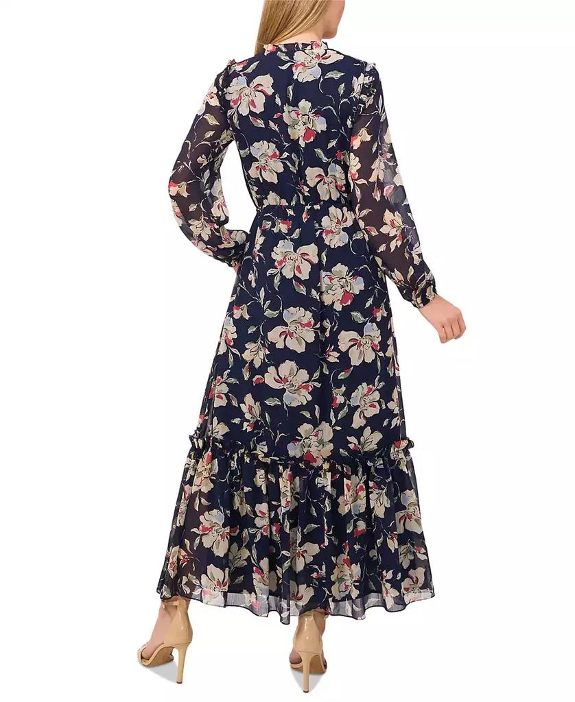 CeCe Women's Ruffled Tie-Neck Long-Sleeve Maxi Dress 2