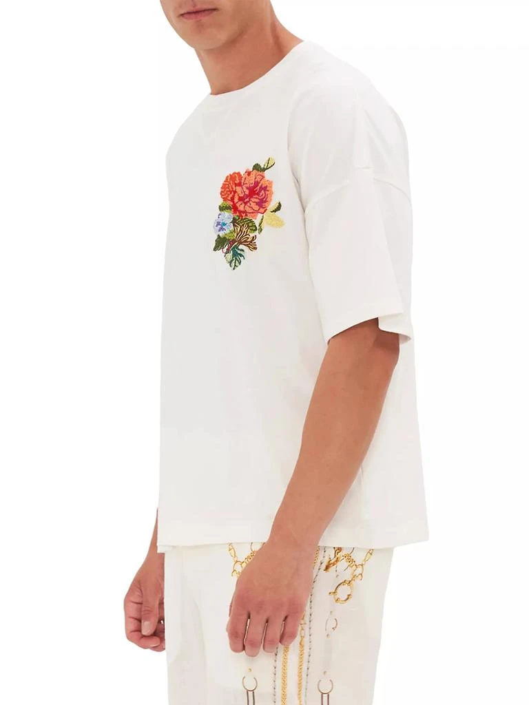 Camilla Floral-Embroidered Cotton Oversized T-Shirt 5