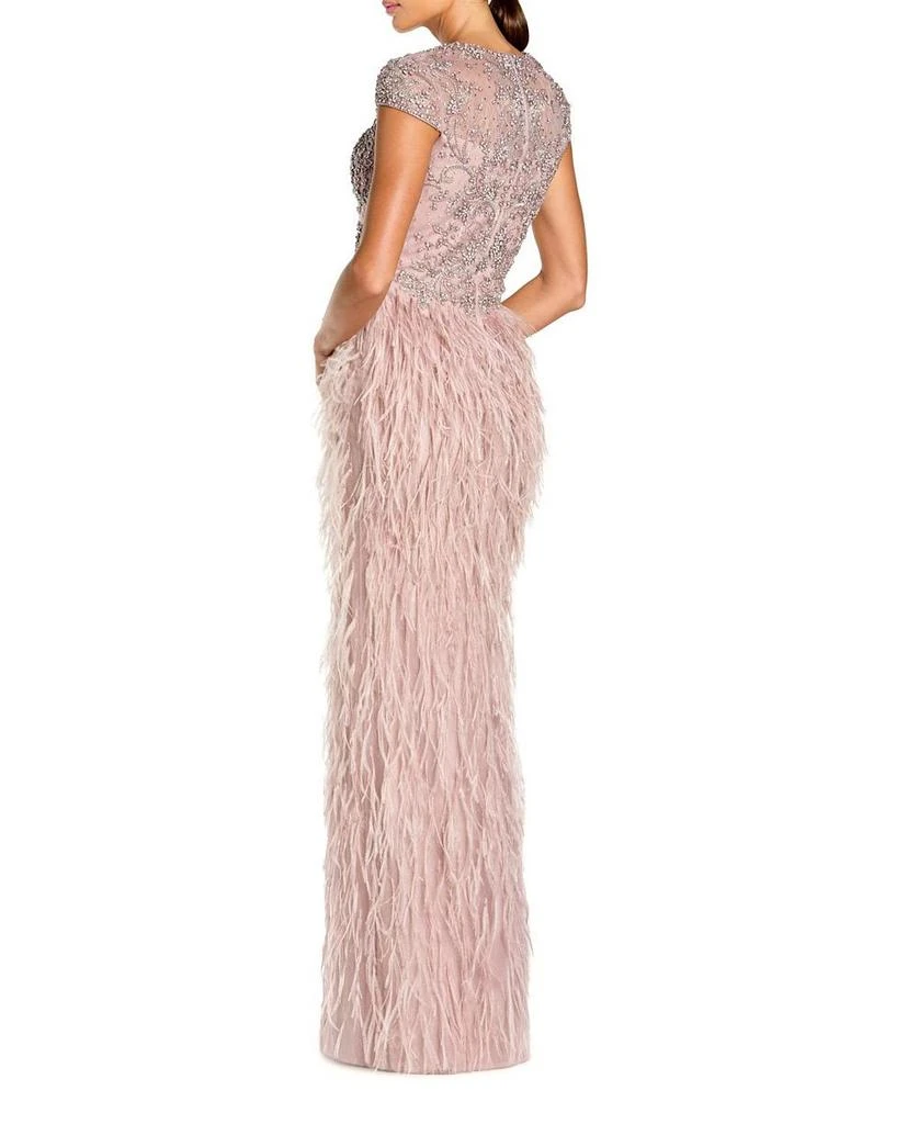 Mac Duggal Embellished Cap Sleeve Feather Gown 2