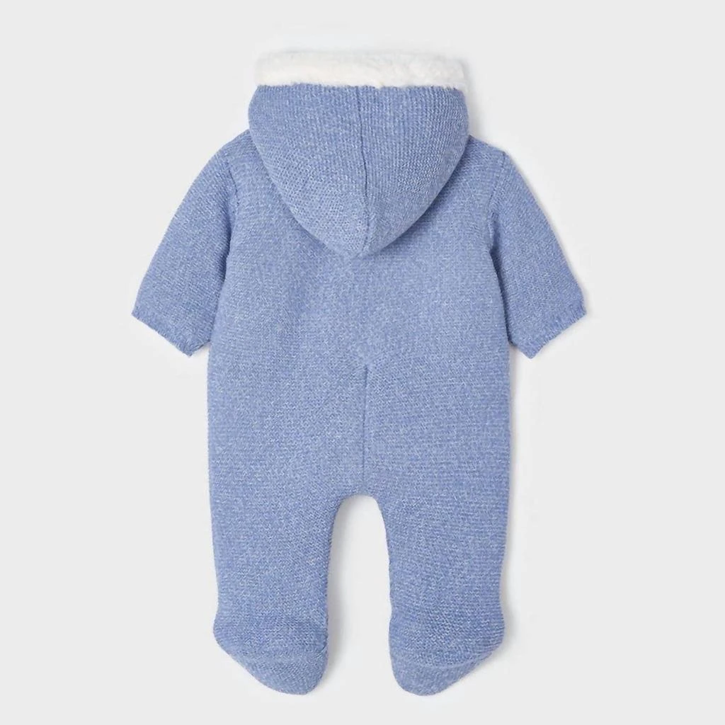 Mayoral Boys Baby Winter Knit Zipper Hoodie Jumpsuit In Blue Ice 2