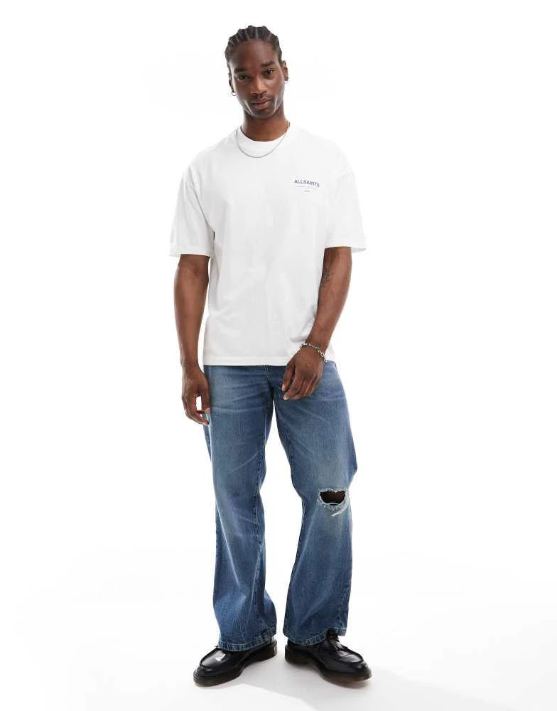 ALL SAINTS AllSaints Underground oversized t-shirt in white and purple 3