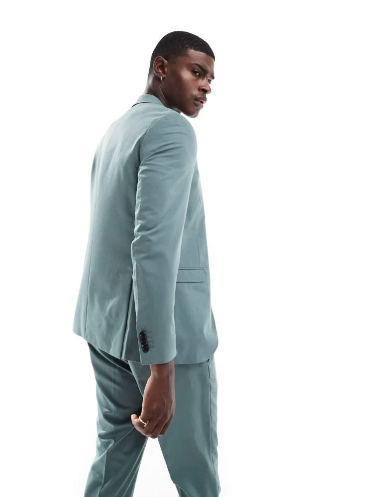 Jack & Jones Jack & Jones slim fit suit jacket in sage green 5
