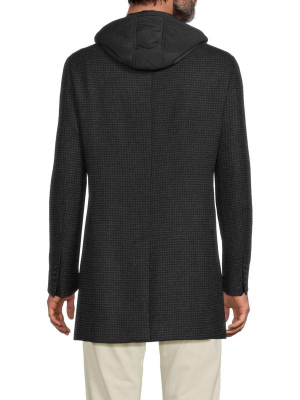 Cardinal of Canada Houndstooth Mid Length Hooded Coat