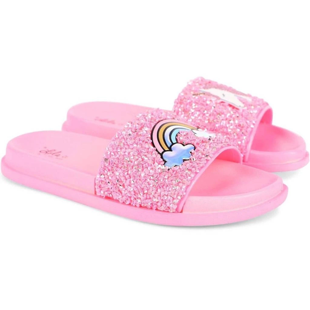 Lola + The Boys Lola + The Boys - Girls Glitter Unicorn Slides