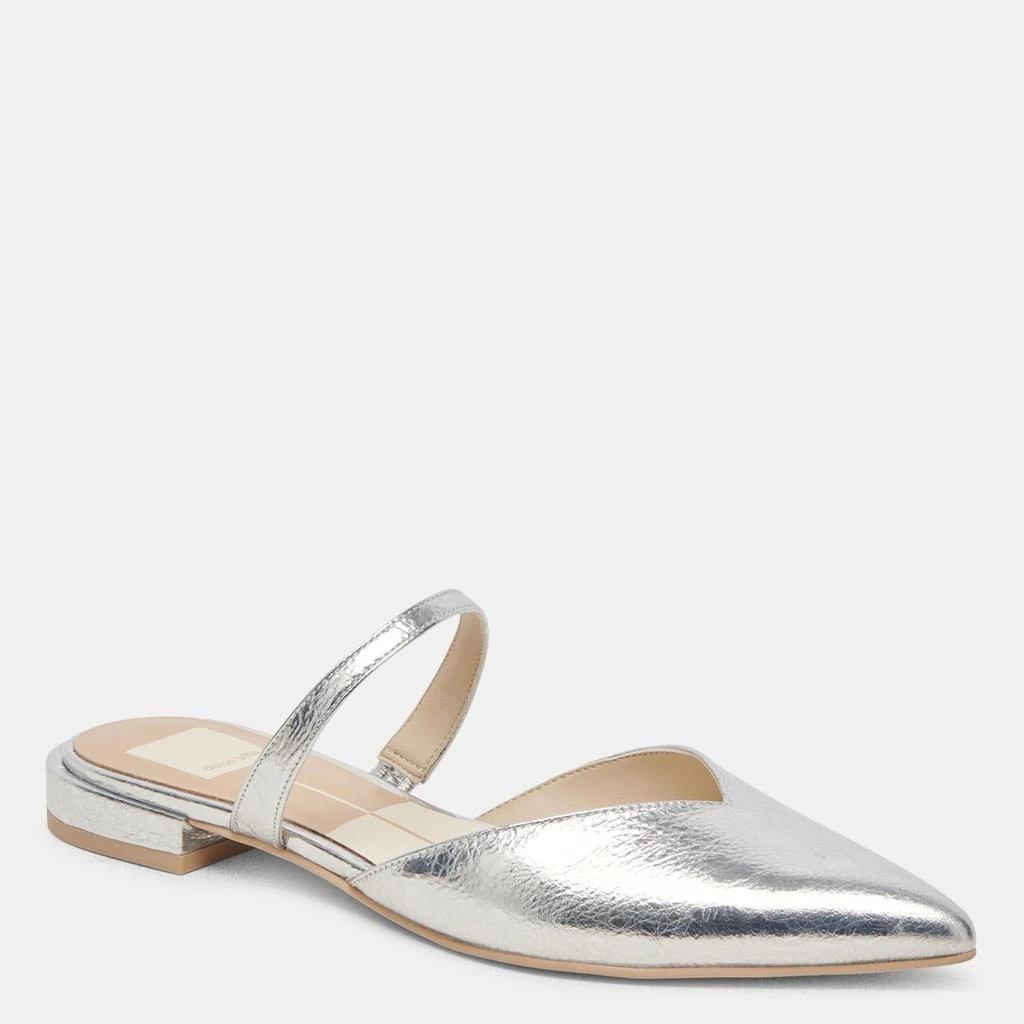 Dolce Vita Kanika Wide Flats Silver Distressed Leather 2