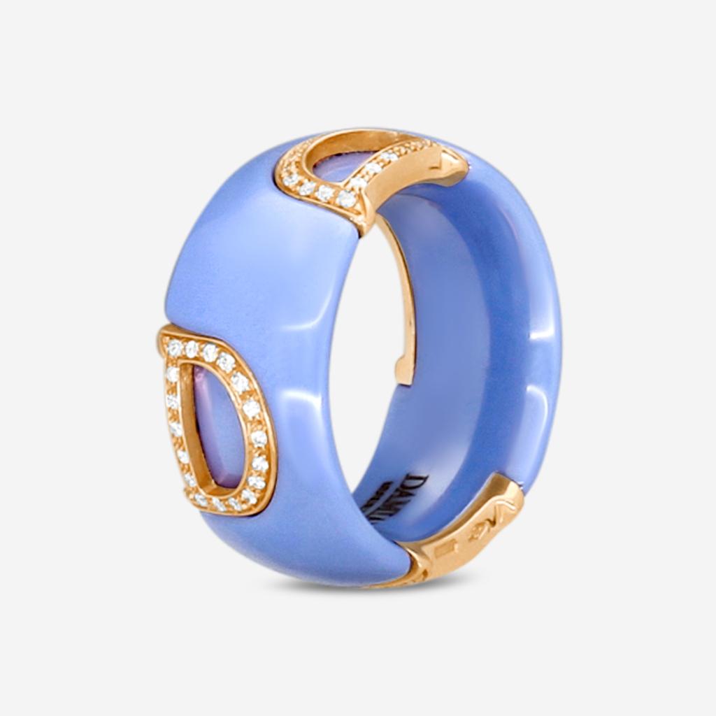 Damiani Damiani D. Icon 18K Rose Gold & Ceramic Diamond Band Ring 20072922