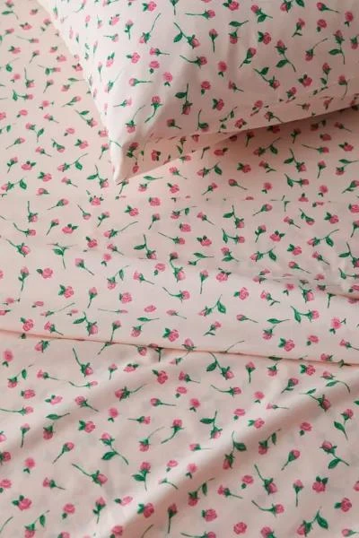 Urban Outfitters Rosebud Floral Sheet Set 4