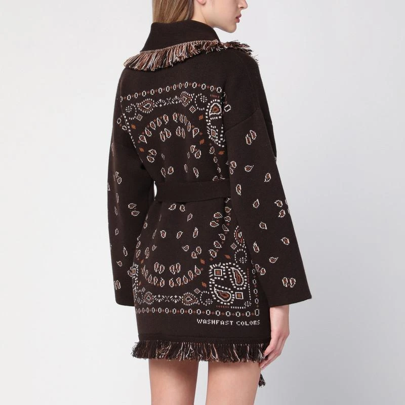 ALANUI Icon Jacquard Coffee Brown cardigan 3