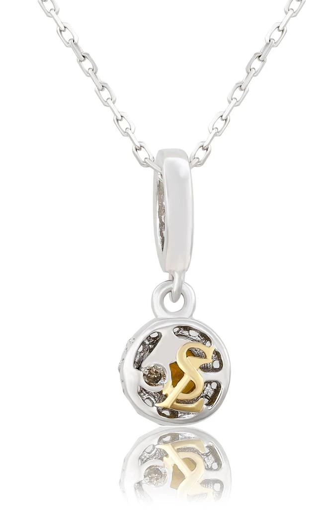 Suzy Levian Sterling Silver Yellow Sapphire & Lab Created White Sapphire Halo Pendant Necklace 2