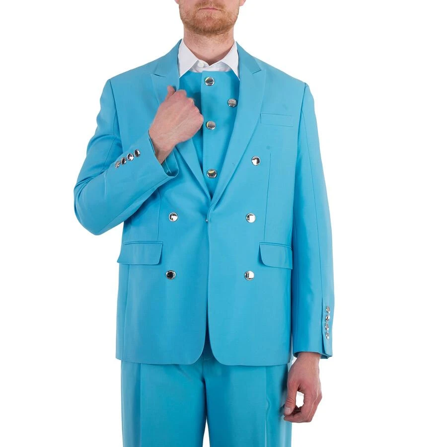 Burberry Burberry Men's Bright Opal Blue Wool Tailored Jacket, Brand Size 50 (US Size 40)