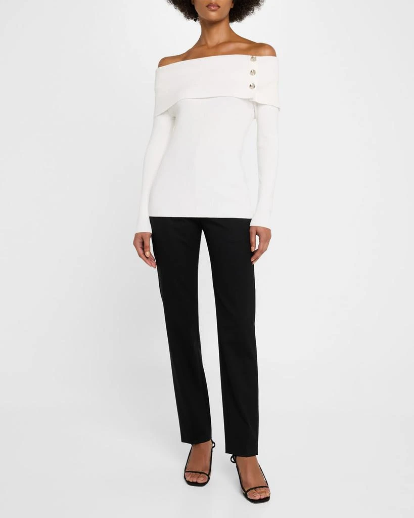 Tahari The Imani Ribbed Off-Shoulder Sweater 2
