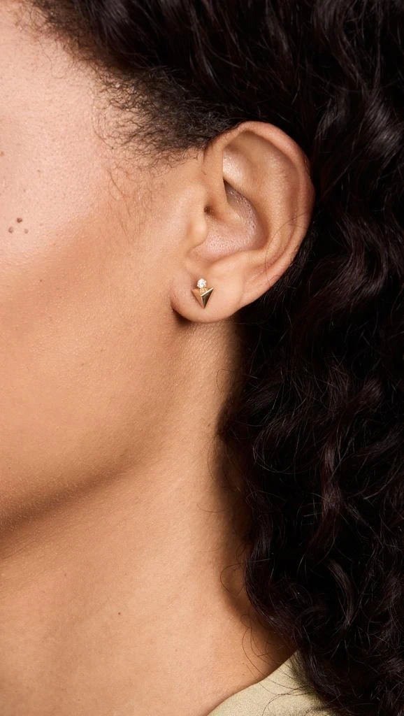 Zoe Chicco 14k Small Triangle Pyramid Single Stud Earring 2