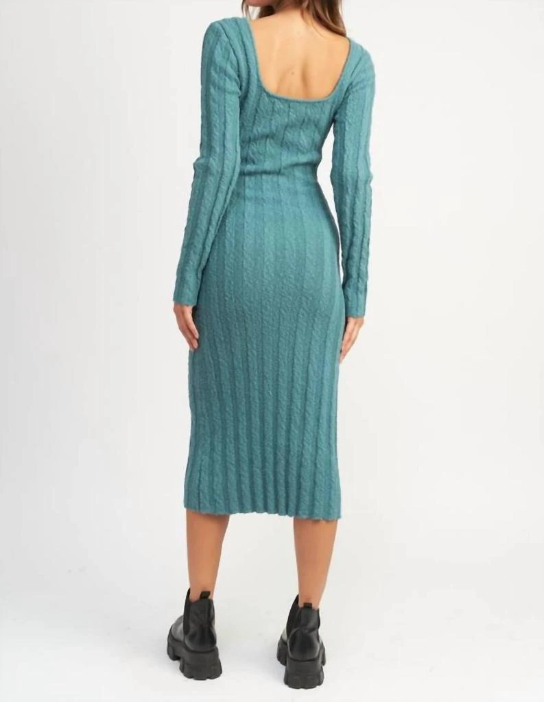 EMORY PARK Emory Park - Square Neck Ribbed Midi Dress 3