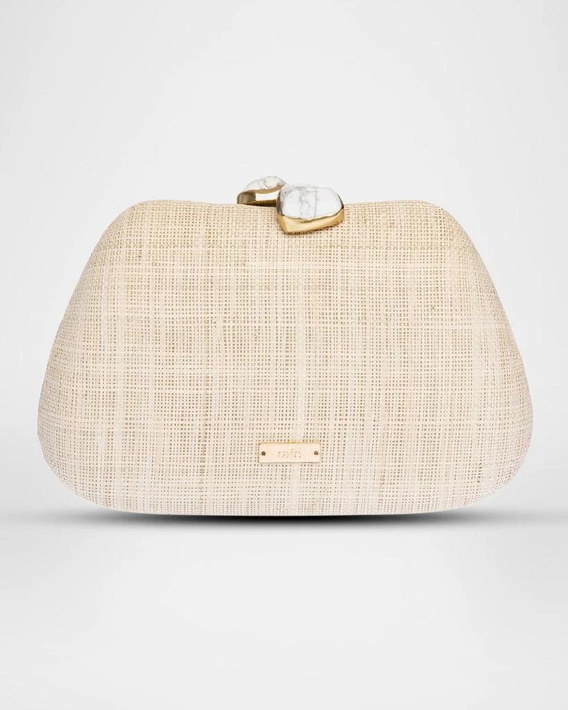 Rafe Tamu Flower Raffia Clutch Bag 3