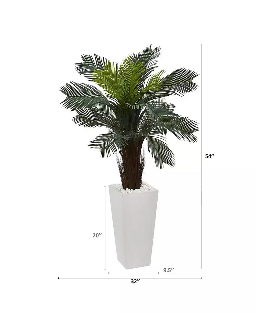 NEARLY NATURAL 4.5
Cycas UV-Resistant Indoor/Outdoor Artificial Plant in White Tower Planter 5