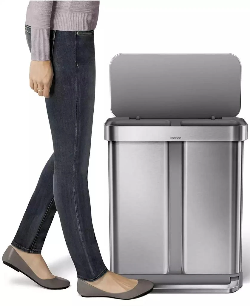 simplehuman Brushed Stainless Steel 58L Dual Compartment  Recycler 3