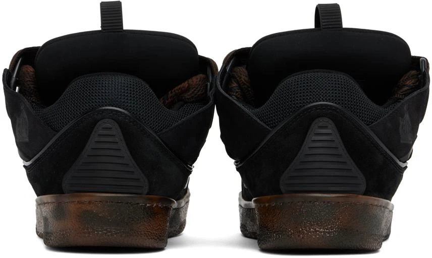 Lanvin Black Leather Curb Sneakers 2