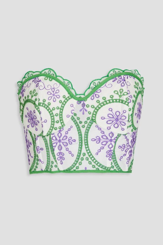 Charo Ruiz Ibiza Lita broderie anglaise cotton-blend bustier top 1