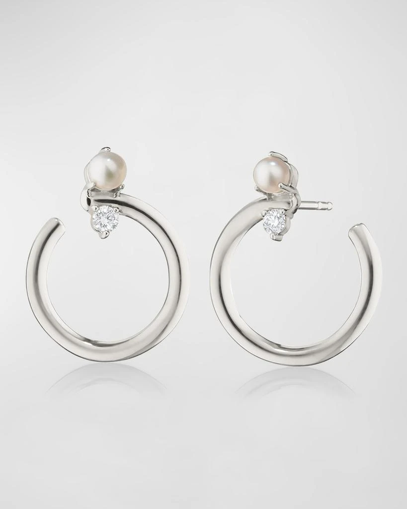 Monica Rich Kosann Galaxy Wrap Hoop Earrings with Mother-of-Pearl and White Sapphires 1