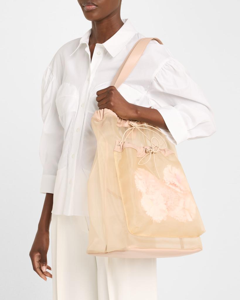 Sheer Stuffed Carnation Pocket Tote Bag – On Sale Now with