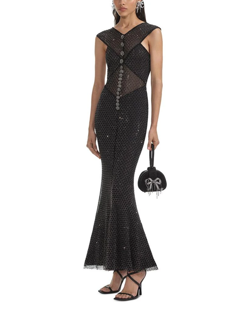 Self Portrait Embellished Fishnet Gown 3