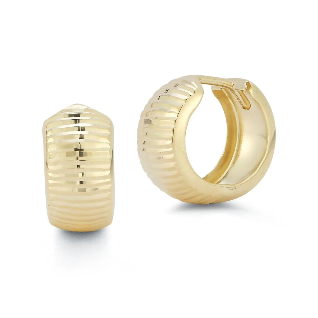 Ember Fine Jewelry 14K Gold Diamond Cut Bold Huggies