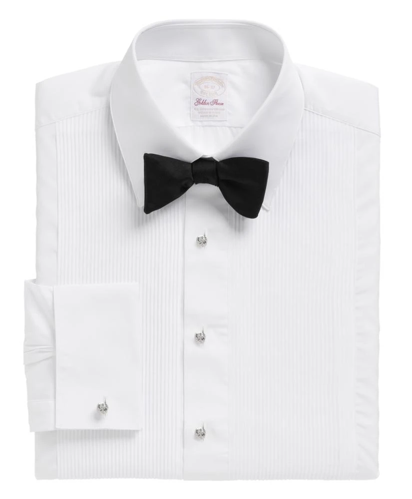 Brooks Brothers Golden Fleece® Madison Fit Swiss Pleat Tennis Collar French Cuff Tuxedo Shirt 1