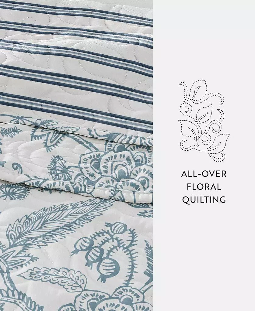 IENJOY HOME Jacobean and Stripe Reversible 2-Pc. Lightweight Quilt Set 3
