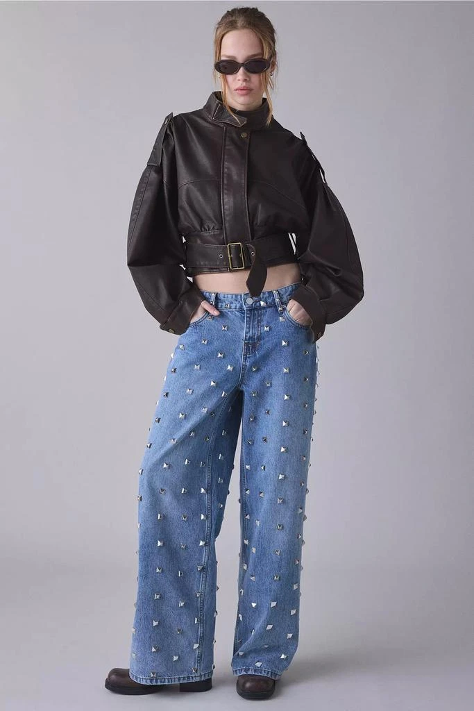 Lioness Lioness Gigi Belted Faux Leather Bomber Jacket 4