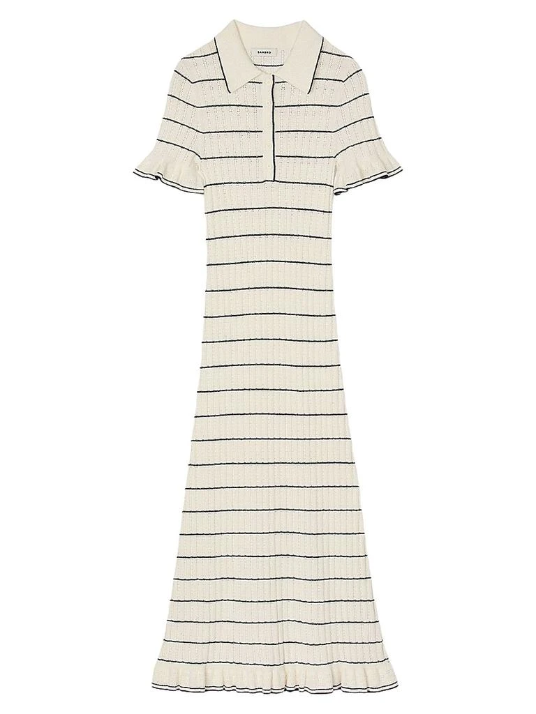 Knitted Midi Dress with Polo Neck  On Sale Now with Up to 31% Off |  Discover Exclusive Deals & Savings at BeyondStyle  Authentic Sandro  women's  apparel|midi-length|stripe|contemporary|sheath|collared|women's|conscious  materials|dresses|Women's|short ...