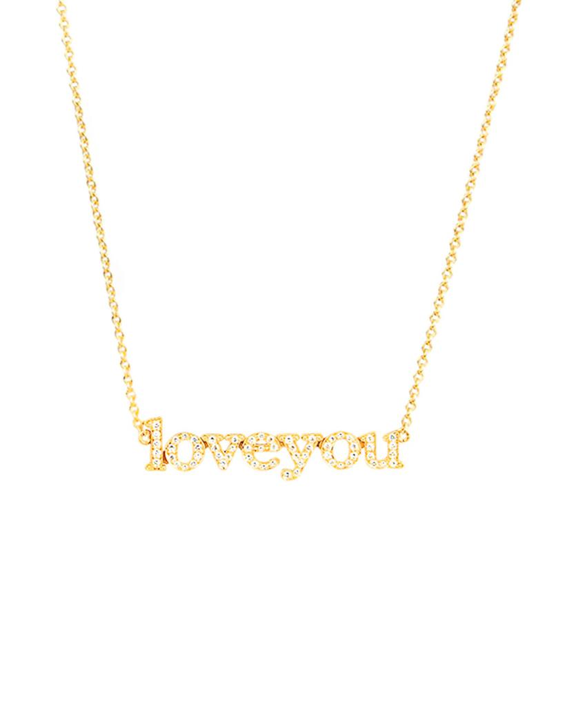 Jennifer Meyer 18k Diamond Love You Necklace