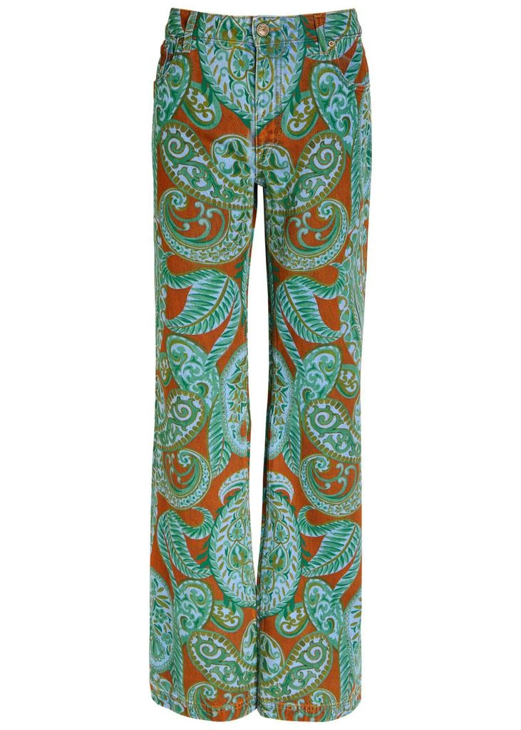 ETRO Printed flared-leg jeans 1