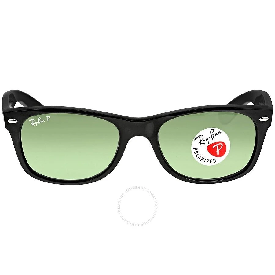 Ray-Ban Open Box - Ray Ban New Wayfarer Classic Polarized Green Unisex Sunglasses RB2132 901/58 52 1