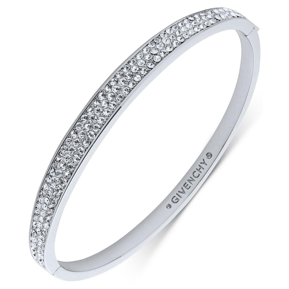Givenchy Silver-Tone Pavé Sprinkle Bangle Bracelet