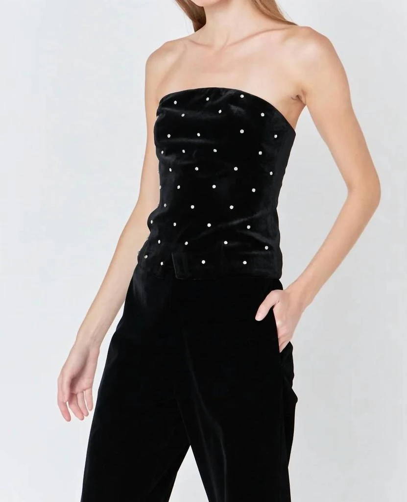 Endless Rose Endless Rose - Velvet Rhinestone Bustier Top 2